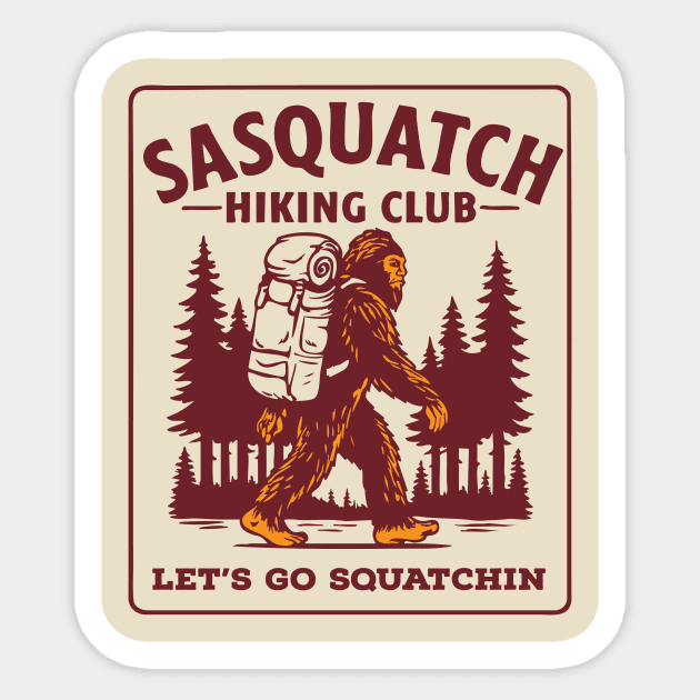 Sasquatch Hiking Club Sticker by stayfrostybro